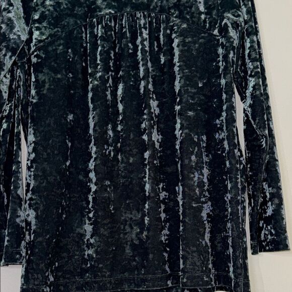 J.Jill Emerald Green Long Sleeve Velvet Blouse - Picture 8 of 10